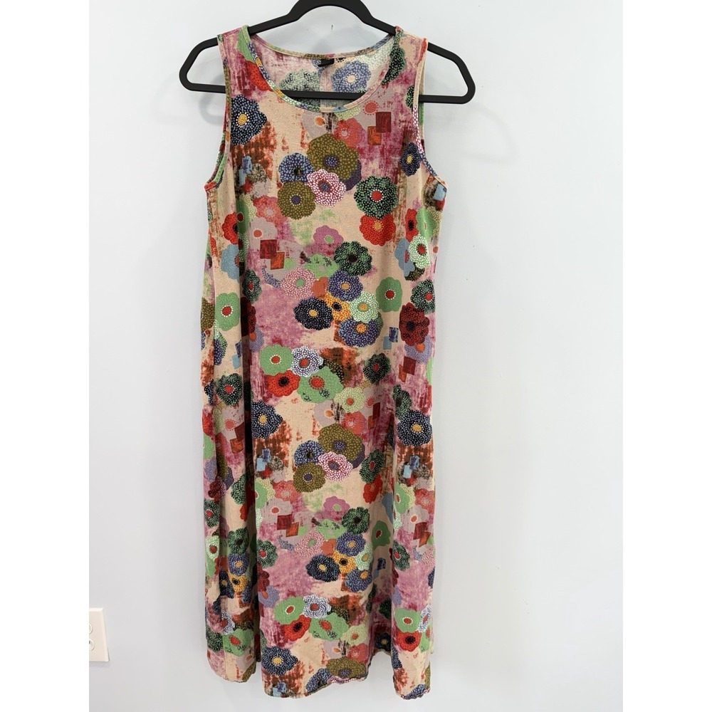 Emery Rose Women's Floral Tunic Maxi Dress M Abstract Boho Maximalist